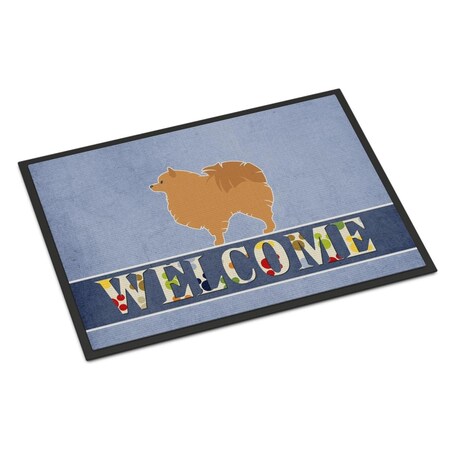 Carolines Treasures 24 x 36 in. Pomeranian Welcome Indoor or Outdoor Mat BB5546JMAT